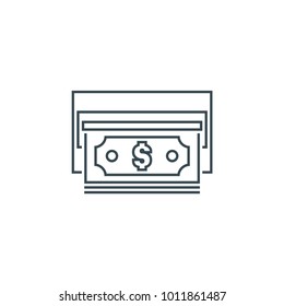 thin line money icon, cash out icon