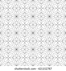 Thin line monochrome geometric seamless pattern. Vector illustration