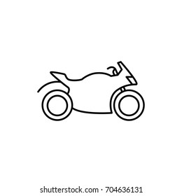 thin line motorcycle icon on white background