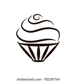 Thin line muffin icon
