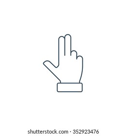 Thin Line Multi touch, hand, finger, gesture icon suitable for info graphics, websites and print media and  interfaces. Line vector icon.