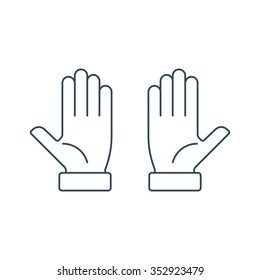 Thin Line Multi touch, hand, finger, gesture icon suitable for info graphics, websites and print media and  interfaces. Line vector icon.