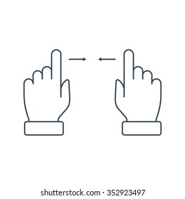Thin Line Multi touch, hand, finger, gesture icon suitable for info graphics, websites and print media and  interfaces. Line vector icon.