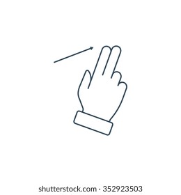 Thin Line Multi touch, hand, finger, gesture icon suitable for info graphics, websites and print media and  interfaces. Line vector icon.