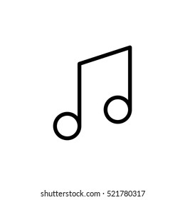 thin line music note icon on white background