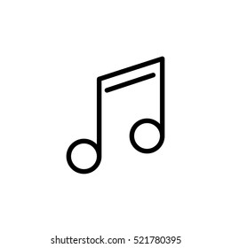 thin line music note icon on white background