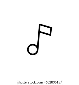 thin line music note icon on white background