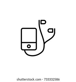 thin line music player icon on white background