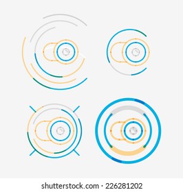 Thin line neat design logo set, clean modern concept, camera idea