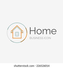 Thin line neat design logo, clean modern concept, home, house idea