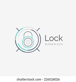 Thin line neat design logo, clean modern concept, lock idea