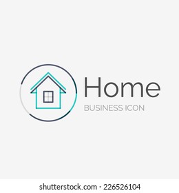 Thin line neat design logo, clean modern concept, home, house idea