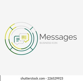 Thin line neat design logo, clean modern concept, messages idea