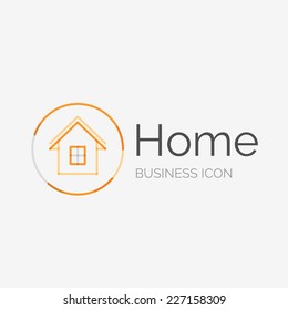 Logo de diseño de línea delgada, concepto moderno limpio, idea de casa, casa