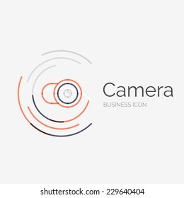Thin line neat design logo, clean modern concept, camera idea