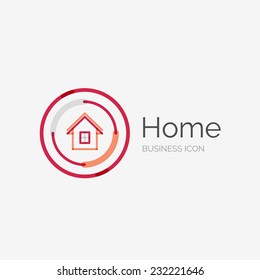 Thin line neat design logo, clean modern concept, home, house idea