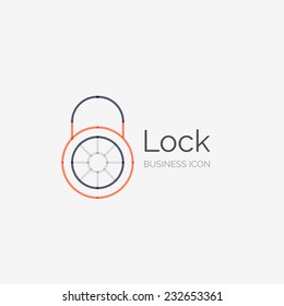 Thin line neat design logo, clean modern concept, lock idea
