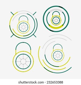 Conjunto de logotipos de diseño de línea delgada, concepto moderno limpio, idea de bloqueo