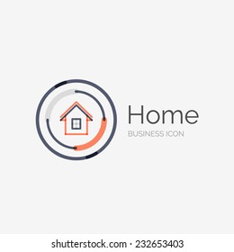 Logo de diseño de línea delgada, concepto moderno limpio, idea de casa, casa