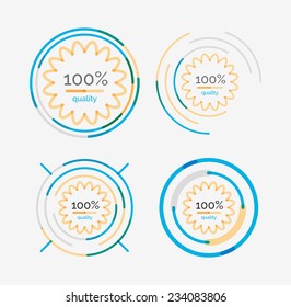Thin line neat design logo set, clean modern concept, premium quality stamp