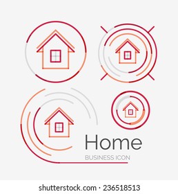 Thin line neat design logo set, clean modern concept, home, house idea