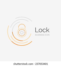 Thin line neat design logo, clean modern concept, lock idea