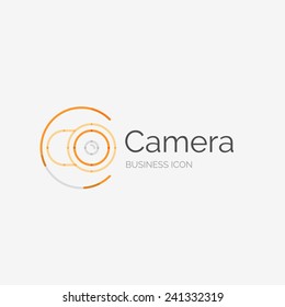 Thin line neat design logo, clean modern concept, camera idea