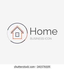 Thin line neat design logo, clean modern concept, home, house idea