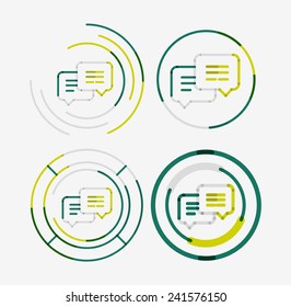 Thin line neat design logo set, clean modern concept, messages idea