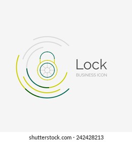 Logo de diseño de línea delgada, concepto moderno limpio, idea de bloqueo