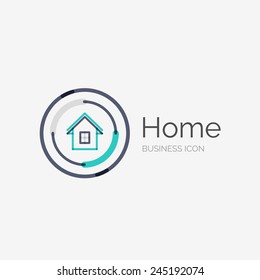 Logo de diseño de línea delgada, concepto moderno limpio, idea de casa, casa