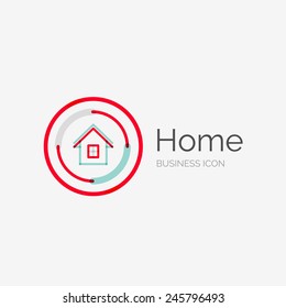 Thin line neat design logo, clean modern concept, home, house idea