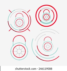 Conjunto de logotipos de diseño de línea delgada, concepto moderno limpio, idea de bloqueo
