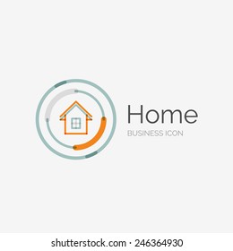 Logo de diseño de línea delgada, concepto moderno limpio, idea de casa, casa