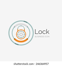 Thin line neat design logo, clean modern concept, lock idea