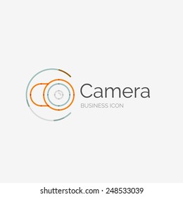 Thin line neat design logo, clean modern concept, camera idea