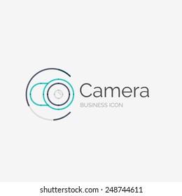 Thin line neat design logo, clean modern concept, camera idea