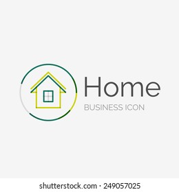 Thin line neat design logo, clean modern concept, home, house idea
