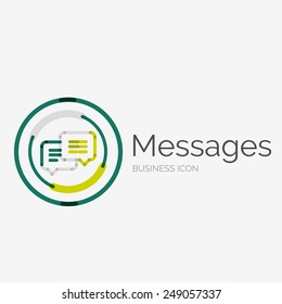 Thin line neat design logo, clean modern concept, messages idea