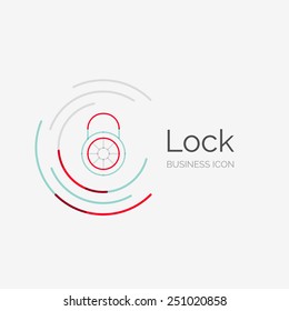 Thin line neat design logo, clean modern concept, lock idea