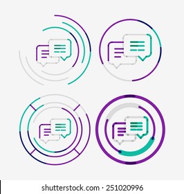 Conjunto de logotipos de diseño de línea delgada, concepto moderno limpio, idea de mensajes