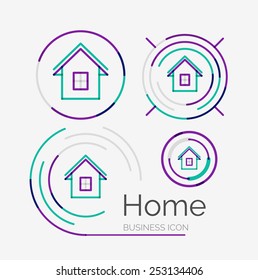 Thin line neat design logo set, clean modern concept, home, house idea