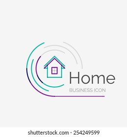 Logo de diseño de línea delgada, concepto moderno limpio, idea de casa, casa