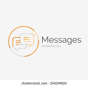 Thin line neat design logo, clean modern concept, messages idea