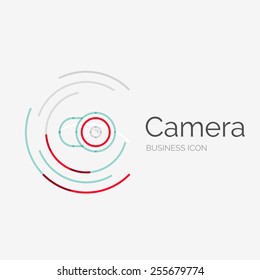 Thin line neat design logo, clean modern concept, camera idea