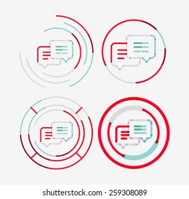 Thin line neat design logo set, clean modern concept, messages idea