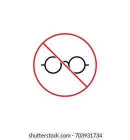 thin line no glasses sign on white background
