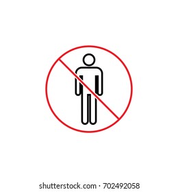 thin line no man sign on white background