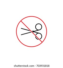 thin line no scissors sign on white background