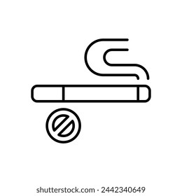 Dünne Linie Kein Rauchen Vektor-Symbol